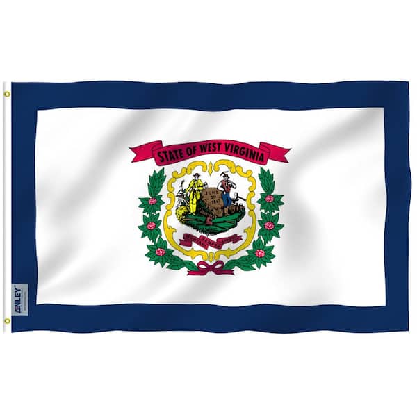 ANLEY Fly Breeze 3 ft. x 5 ft. Polyester West Virginia State Flag 2-Sided Flags Banners with Brass Grommets and Canvas Header