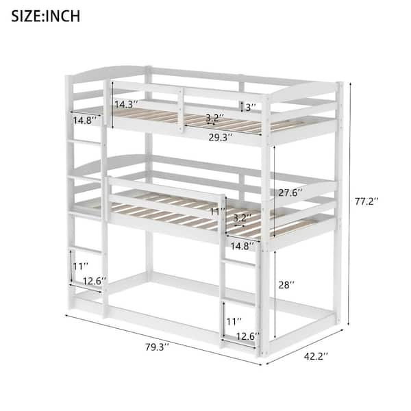 Moorcroft twin over twin over twin bed triple deals bed