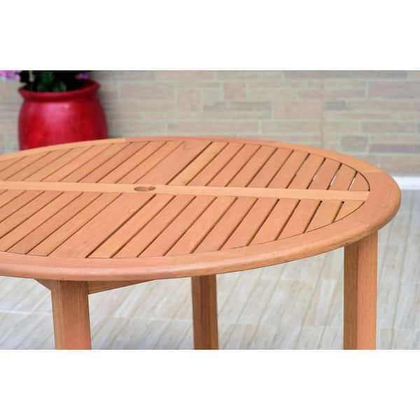 Ia Seward Round Teak Finish Outdoor Dining Table Sc Oldbu Lot Ia Seward Round Teak Finish, Outdoor Dining Table Round Wood