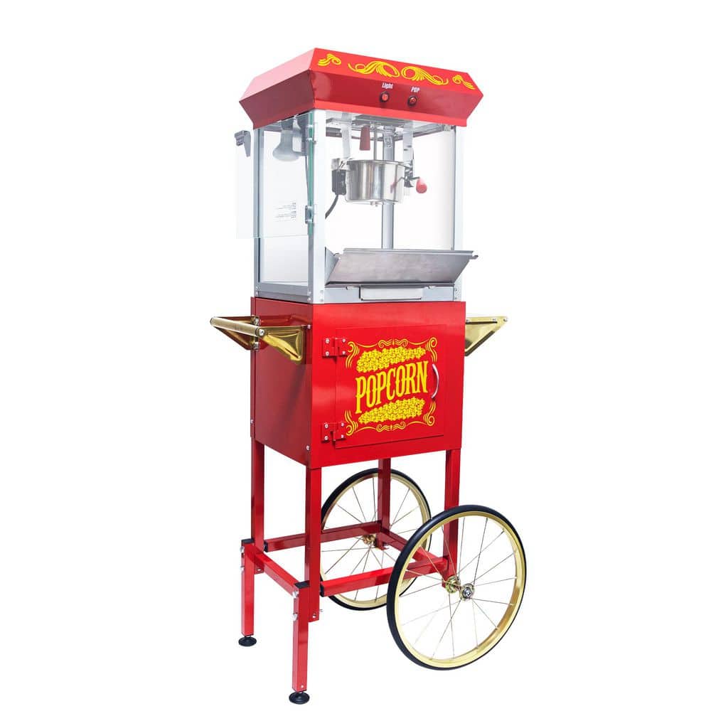 Red Food Cart with Wheels, 8 oz. Popcorn Kettle, Warming Deck and Old Maid Drawer price history on PriceWatchPro
