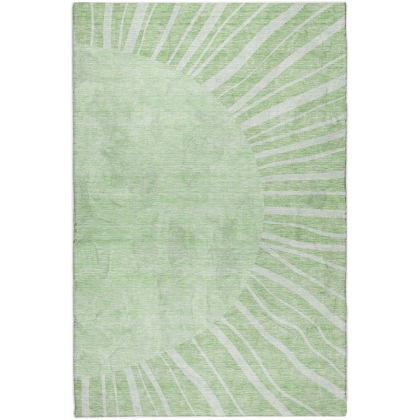 Dream Shag Premium Machine Washable Abstract ADS668 Aloe 9 ft. x 12 ft. Area Rug