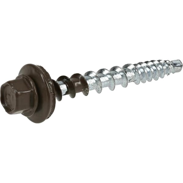 Everbilt #10 x 1-1/2 in. Brown Head Roofing Screw 1 lb.-Box (98-Piece)