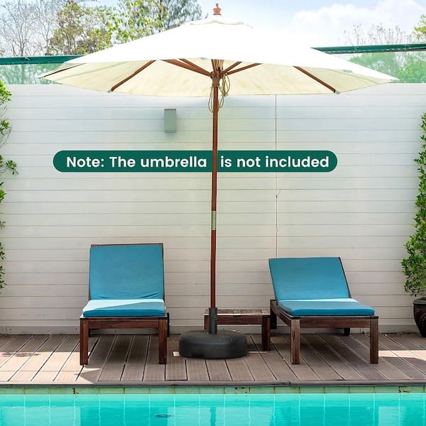 18 in. Fillable Round Patio Umbrella Base Stand Holder Fit Pole 1.5 in./1.9 in. Weighted in Black