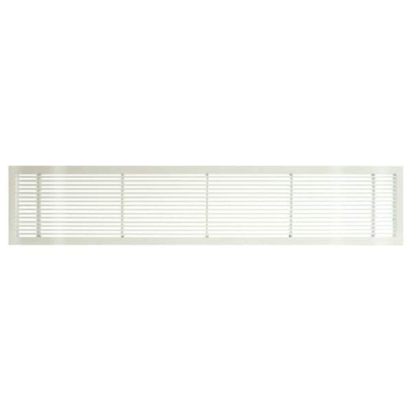 Architectural Grille AG10 Series 6 in. x 42 in. Solid Aluminum Fixed Bar Supply/Return Air Vent Grille, White-Gloss