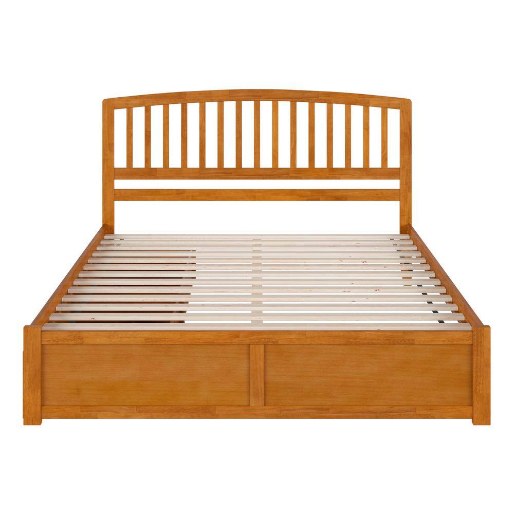 Richmond Light Toffee King Wood Platform Bed with Storage Drawers