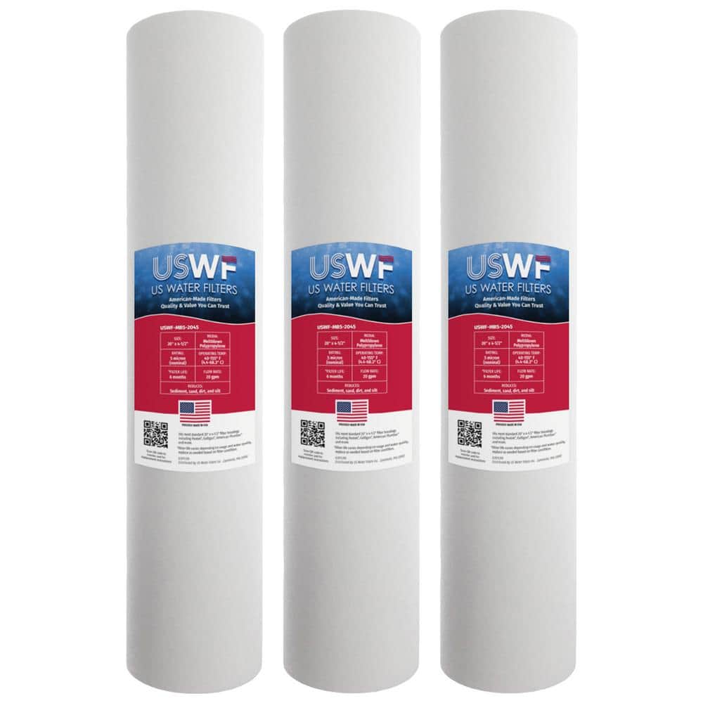 5 Mic 20 in. x 4.5 in. Melt Blown Polypropylene Sediment Whole House Water Filter Cartridge (3-Pack) price history on PriceWatchPro
