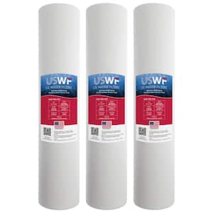 5 Mic 20 in. x 4.5 in. Melt Blown Polypropylene Sediment Whole House Water Filter Cartridge (3-Pack)