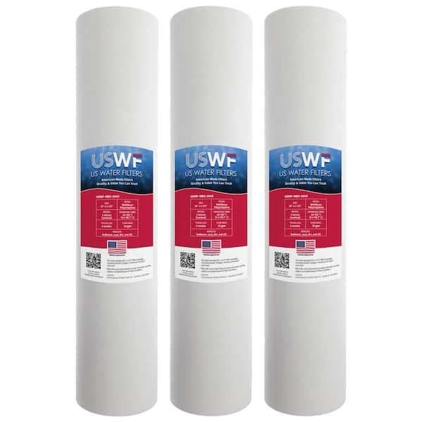 US Water Filters 5 Mic 20 in. x 4.5 in. Melt Blown Polypropylene Sediment Whole House Water Filter Cartridge (3-Pack)