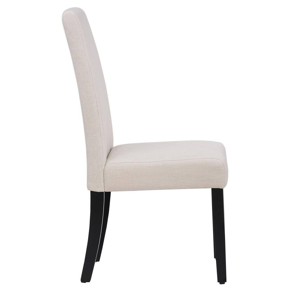 Sophisticated Beige Linen Upholstered Parsons Side Chair