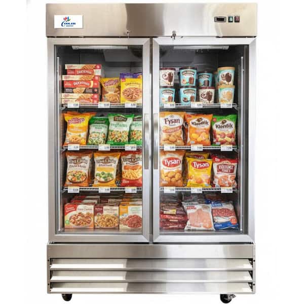 54 in. W 47 cu. ft. NSF Auto/Cycle Defrost Commercial Reach-In 2-Door Upright Freezer in Stainless Steel