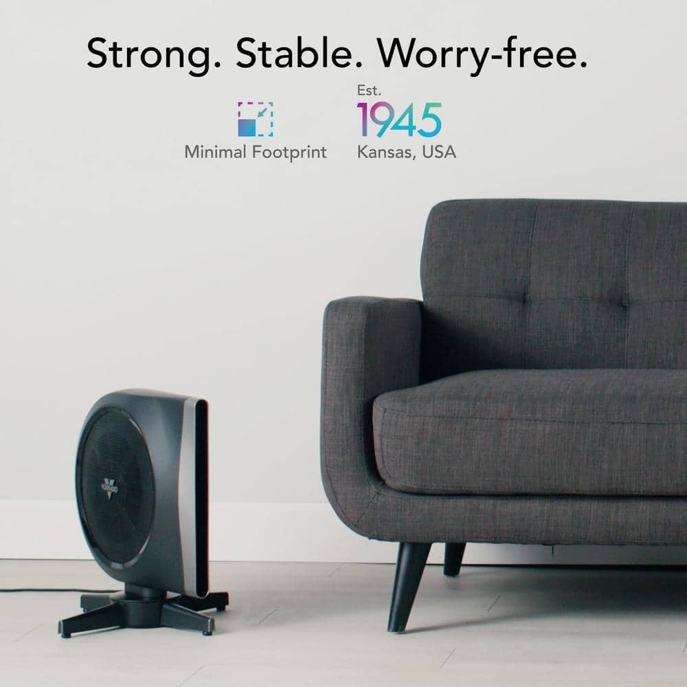 Vornado Black Compact Oscillating Floor Fan with Remote