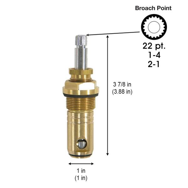 Everbilt 3 7/8 in. 22 pt. Broach Hot Side Stem Replaces American
