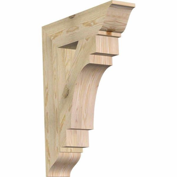 Ekena Millwork 6 in. x 34 in. x 26 in. Douglas Fir Merced Traditional Rough Sawn Bracket