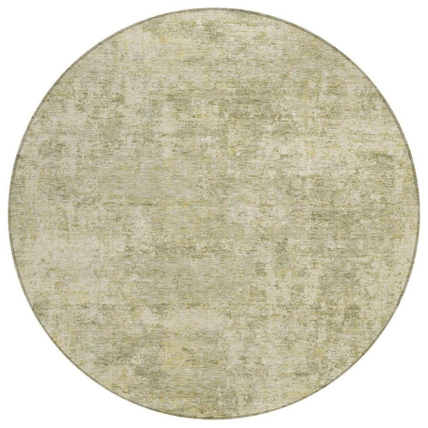 Chantille Machine Washable Indoor/Outdoor Abstract ACN2061 Sage 8 ft. x 8 ft. Area Rug
