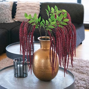 37.5 in. Burgundy Artificial Amaranthus Flower Hanging Plant Greenery Foliage Spray (Set of 4)