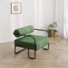 Harper & Bright Designs Green Corduroy Fabric Upholstered Arm Chair with Black Iron Frame GCCPXP153997