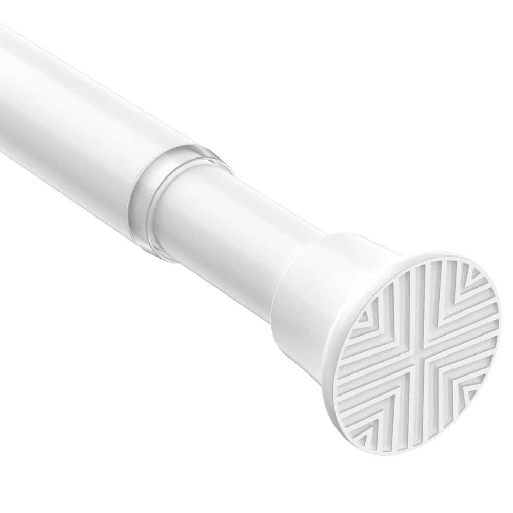 76 in. High Carbon Steel Adjustable No Drill Spring Tension Curtain Rod White for Windows and Doorways price history on PriceWatchPro