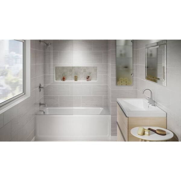 PROJECTA 60 in. x 36 in. Acrylic Left-Hand Drain Rectangular Alcove Soaking Bathtub in White PROJECTA 60 in. x 36 in. Acrylic Left-Hand Drain Rectangular Alcove Soaking Bathtub in White