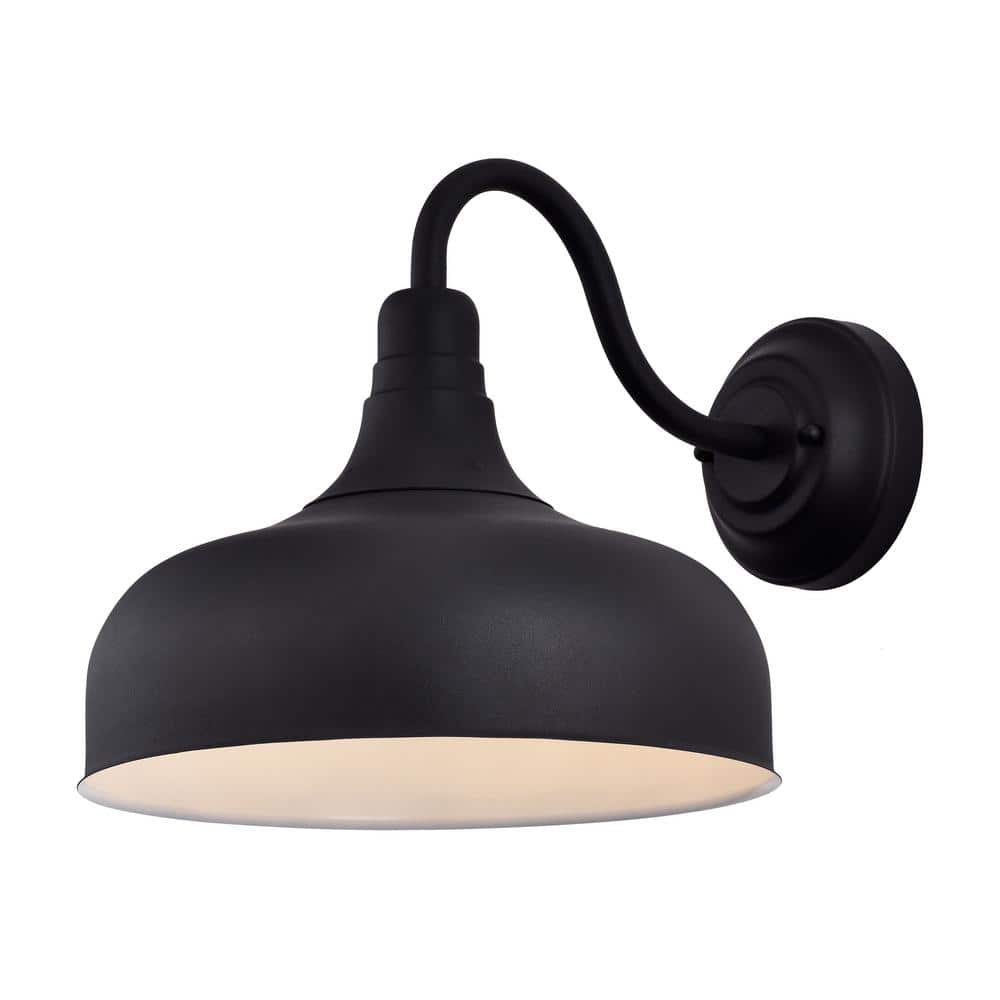 Matte Black Industrial LED Outdoor Barn Light Sconce