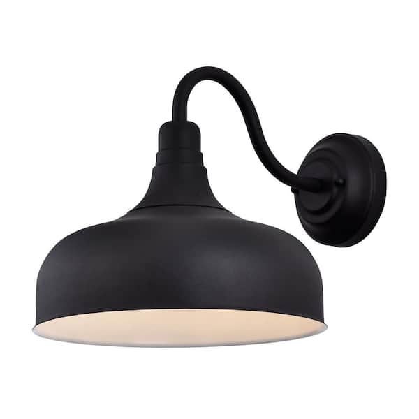 1-Light Black 12W LED Outdoor Barn Light Sconce