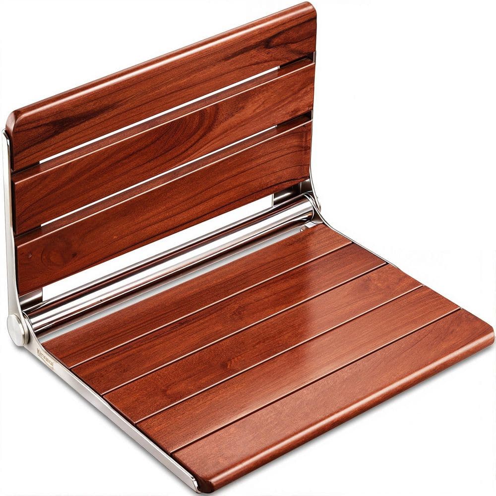 20 in. Folding Teak Shower Seat in Brown Wall Mounted, Shower Bench for Inside Shower, Shower Chair, Shower Stool price history on PriceWatchPro