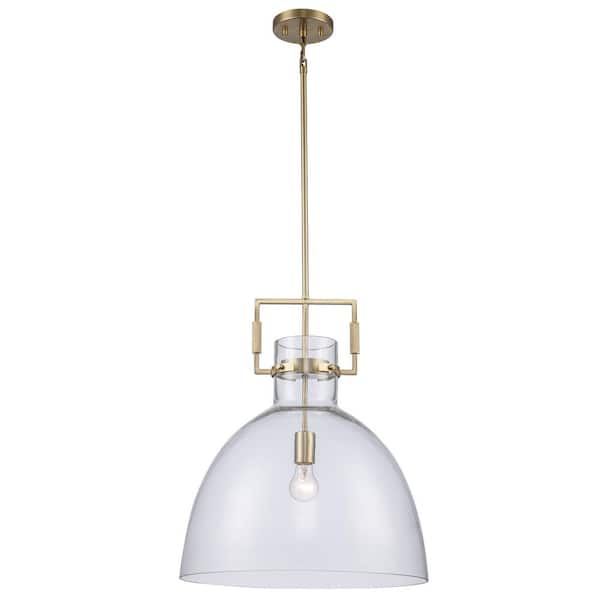 Hampton Bay Ballington 17.88 In. 1-Light Gold Oversized Pendant Light ...