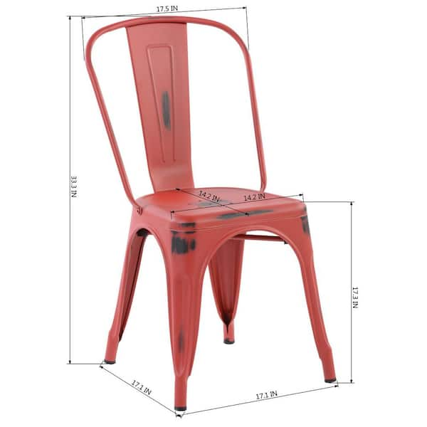 Metal slat back stacking deals side chair