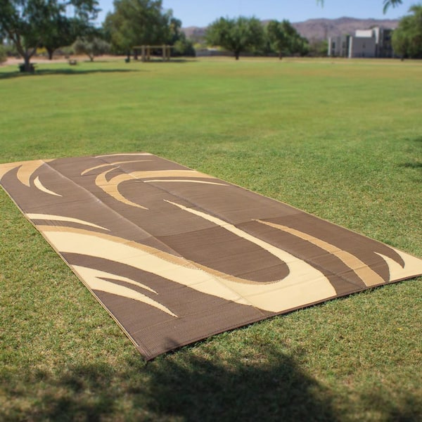 8 ft. x 18 ft. Swish Brown/Tan Reversible Mat