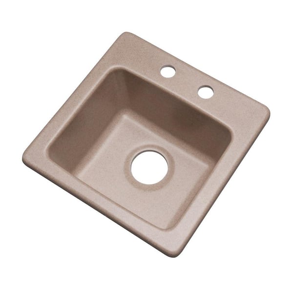 Westminster Dual Mount Granite Composite 16 in. 2-Hole Bar Single Bowl Kitchen Sink in Desert Sand