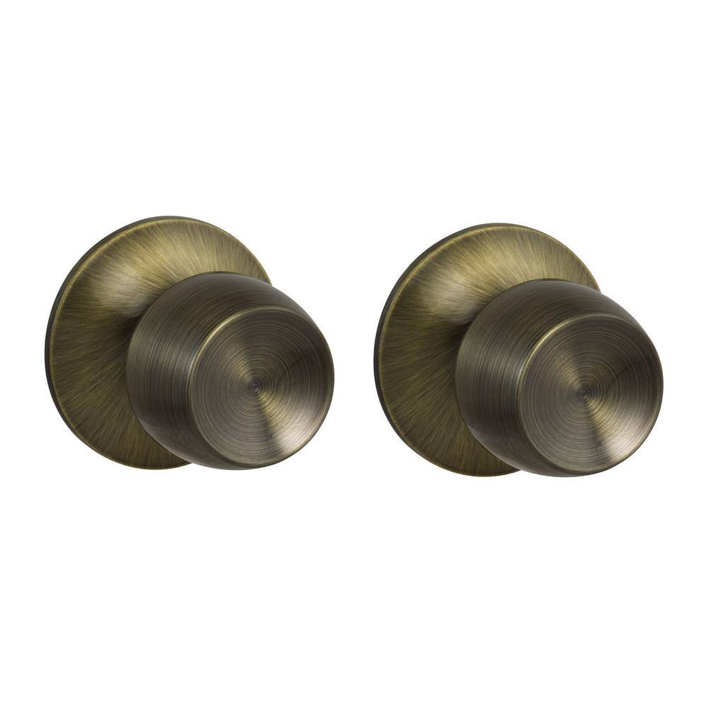 Brandywine Antique Brass Hall/Closet Value Door Knob (2-Pack)