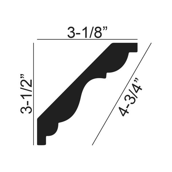 American Pro Decor 2-3/4 in. x 2-3/4 in. x 94-1/2 in. Plain Polyurethane Crown Moulding Pro Pack 39 LF (5-Pack)