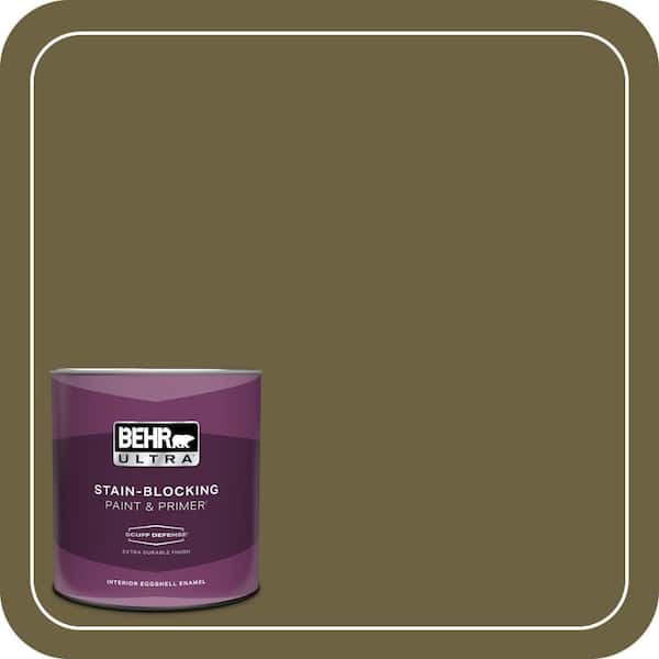 BEHR ULTRA 1 qt. #ICC-88 Classic Olive Extra Durable Eggshell Enamel Interior Paint & Primer
