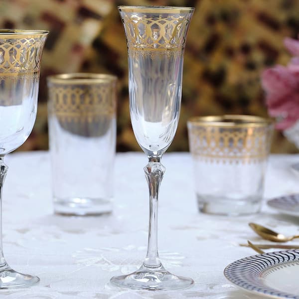 Flute Silver Stem Tulip Champagne Glasses - Wedding