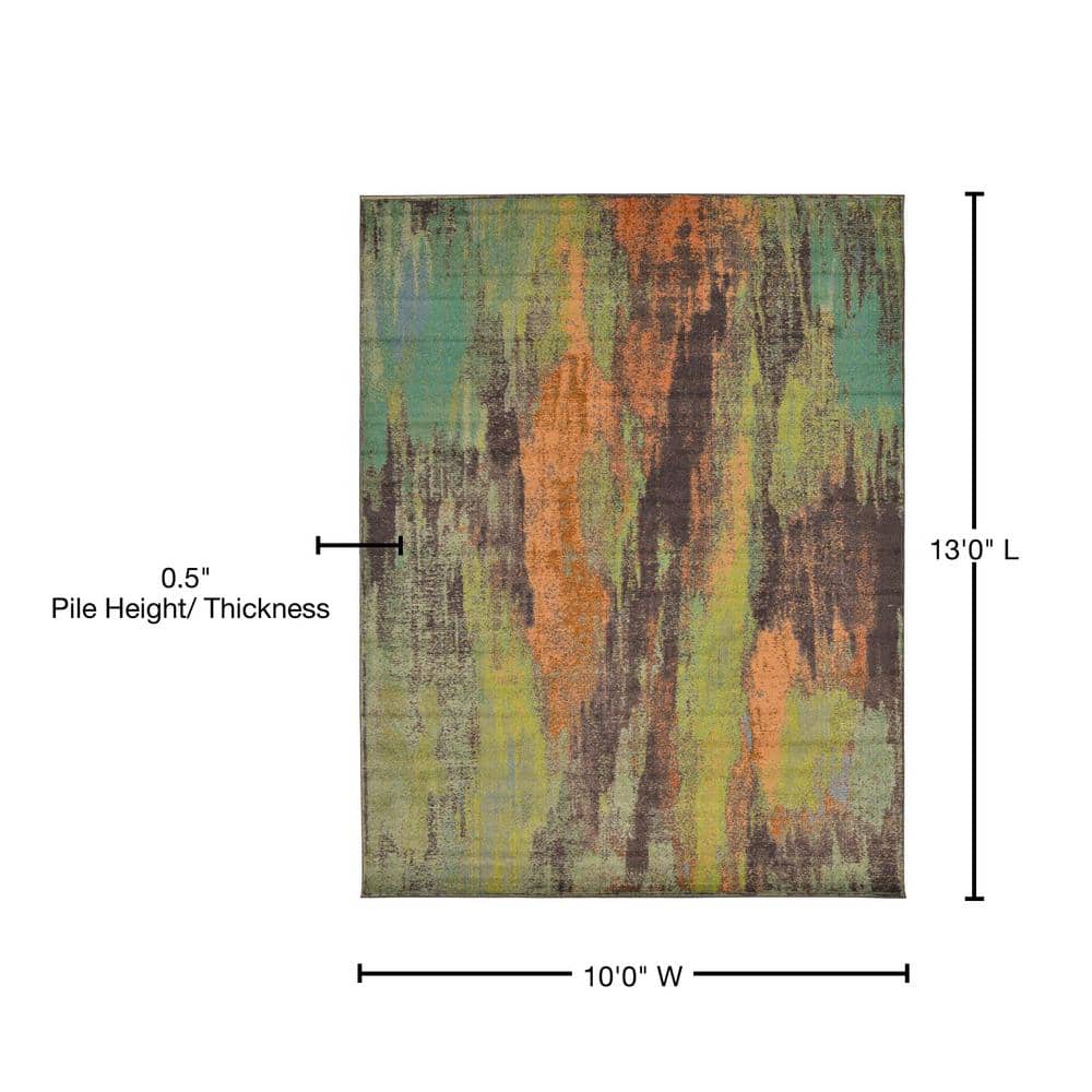 Sevilla Abstract Multicolor Synthetic 10'x13' Indoor Area Rug