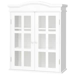 21 in. W all Mount Double Doors Shelved Bathroom Medicine Cabinet in White