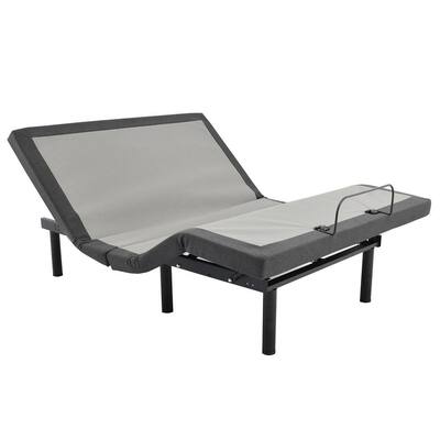 Classic Adjustable Gray Twin XL Bed Base with Wireless Remote Control