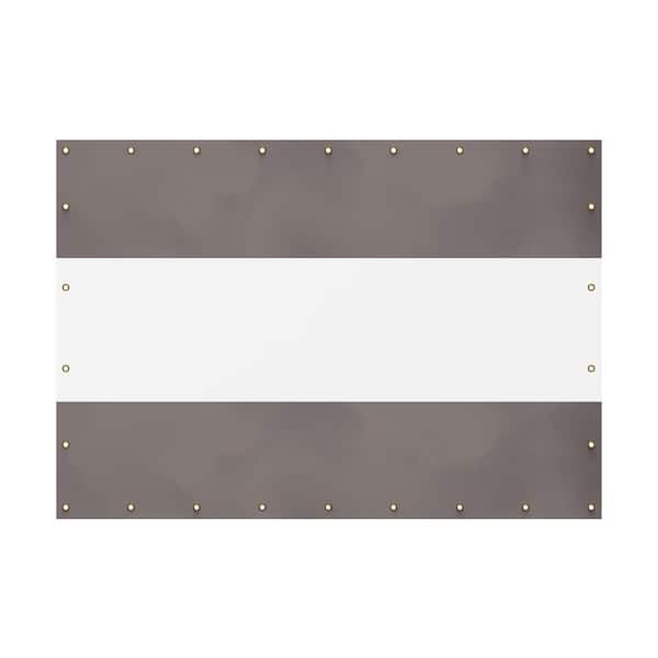 Gray 7'H x 10'W Heavy Duty Outdoor Clear Panel Curtain, 18 oz Waterproof PVC, Weather Resistant & Tearproof