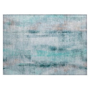 Chantille ACN537 Teal 1 ft. 8 in. x 2 ft. 6 in. Machine Washable Indoor/Outdoor Geometric Area Rug