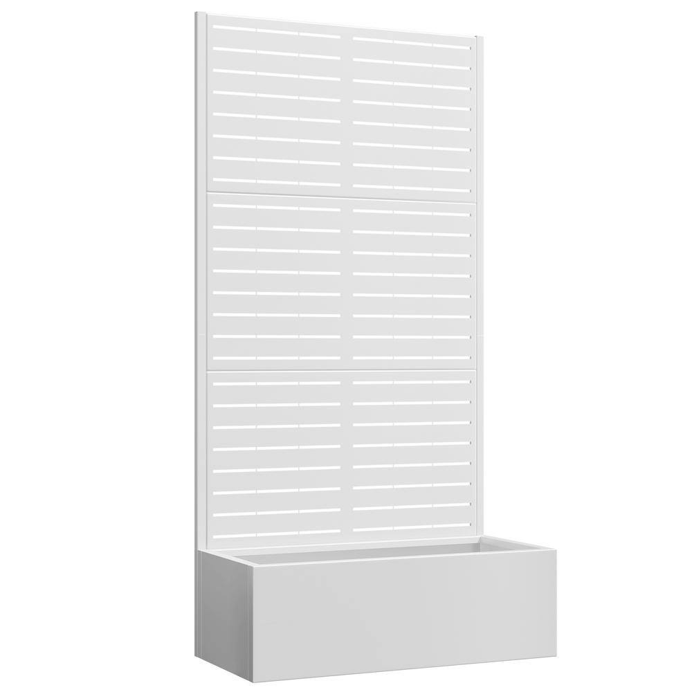 71 in. x 35 in. x 16 in. Raised Garden Bed w/Trellis, Metal Planter Box w/Trellis, Outdoor Planter Box, White-Louvered price history on PriceWatchPro