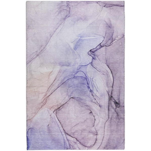 Dream Shag Premium Machine Washable Abstract ADS502 Purple 10 ft. x 14 ft. Area Rug