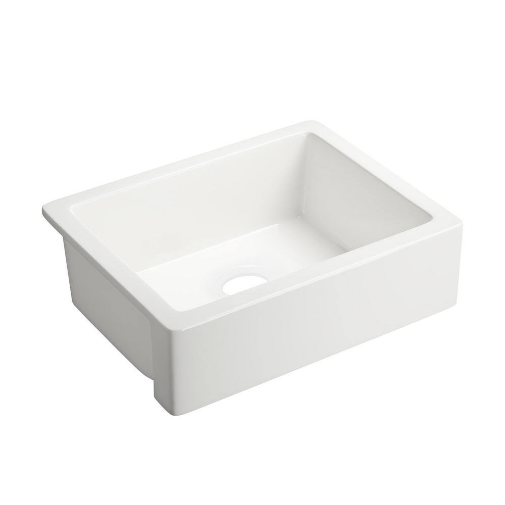 24 in. Farmhouse Single Bowl White Ceramic Kitchen Sink
