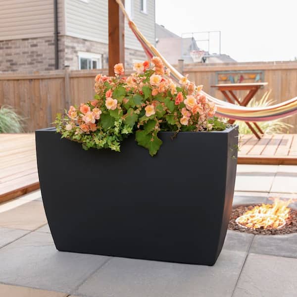 Kobi Trough Black Polyethylene Planter