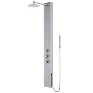 Ellington 59 in. H x 6 in. W 4-Jet Shower Panel System with Adjustable Round Head and Hand Shower in Stainless Steel