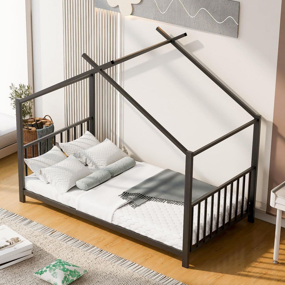 Black Twin Size Metal House Platform Bed price history on PriceWatchPro