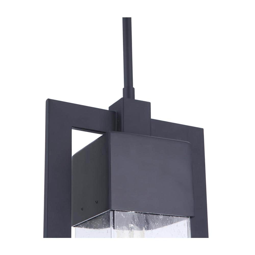 Perimeter Midnight Finish Clear Seeded Glass Outdoor Pendant Light