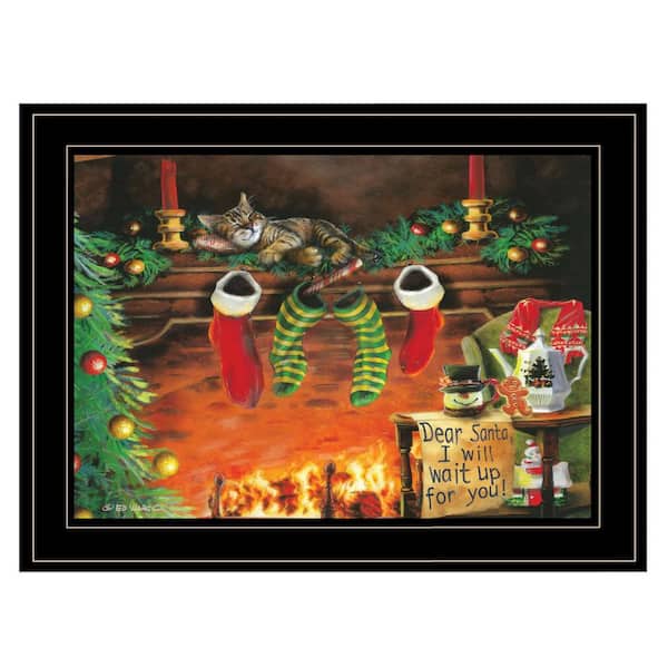 HomeRoots Charlie I Will Wait Up 1-Piece Framed Wall Art 15 in. x 19 in.