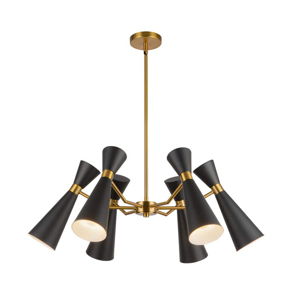 Blake 24 in. 4 Light 60-Watt Matte Black/Aged Gold Chandelier price history on PriceWatchPro