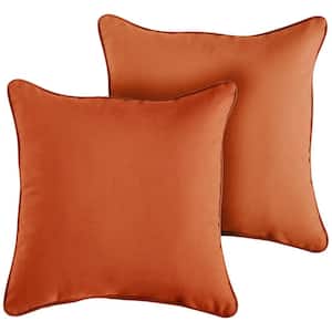 Sunbrella Canvas Rust Outdoor Corded Throw Pillows (2-Pack)