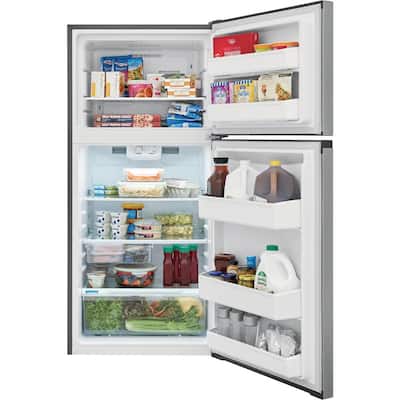 13.9 cu. ft. Top Freezer Refrigerator in Brushed Steel, ENERGY STAR