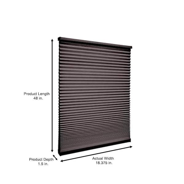 Home Decorators Collection Chocolate Cordless Light Filtering Cellular Shades - 18.625 in. W x 48 in. L (Actual Size 18.375 in. W x 48 in. L), Brown